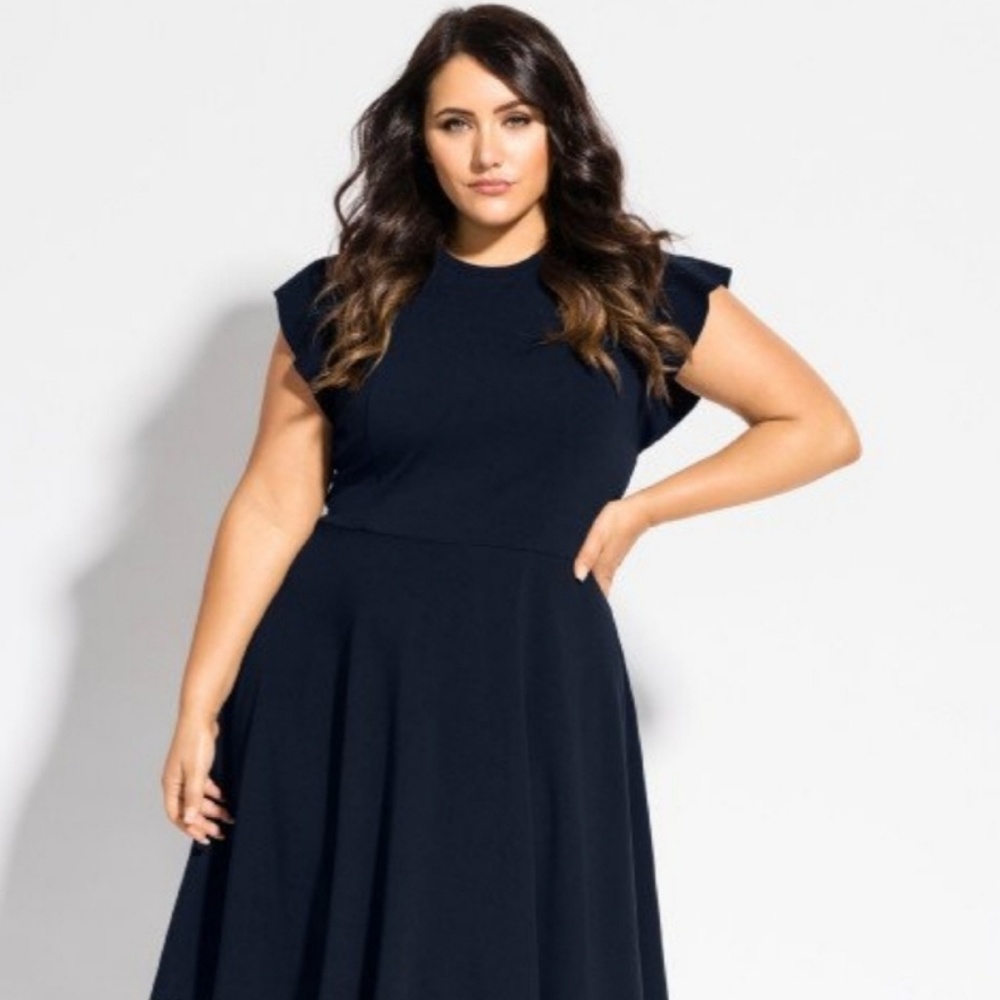 City Chic Frill Shoulder Dress